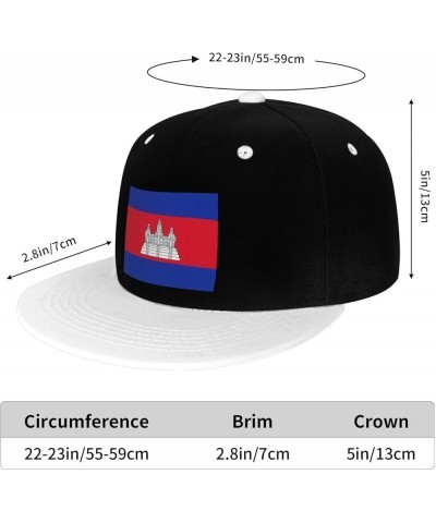 Flag of Cambodia Snapback Hat for Men Women Baseball Cap Trucker Flat Bill Hats Dad Caps White $13.82 Baseball Caps