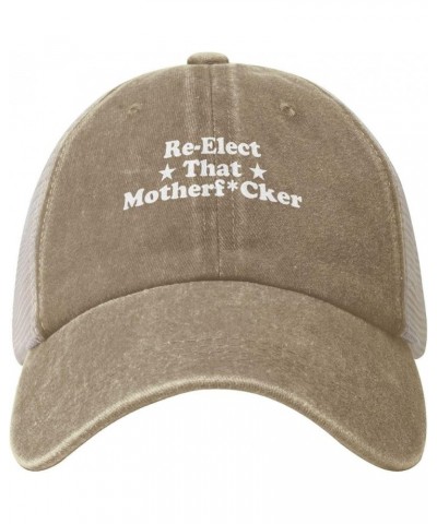 Re-Elect That Motherf Cker Cowboy Trucker Hat Adjustable Vintage Washed Distressed Mesh Baseball Cap Dad Hat,Black Natural $1...