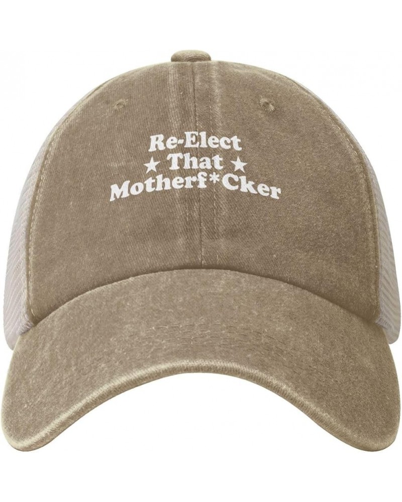 Re-Elect That Motherf Cker Cowboy Trucker Hat Adjustable Vintage Washed Distressed Mesh Baseball Cap Dad Hat,Black Natural $1...