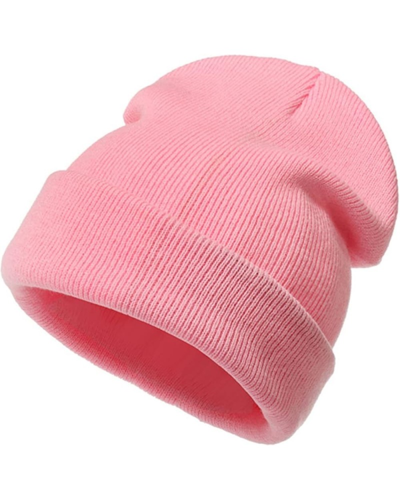 Winter Warm for Men Soft Knit Hats Outdoor Ear Cold Weather Mens Head Cover Fluffy Hat Christmas Pink $5.99 Skullies & Beanies