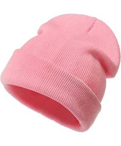 Winter Warm for Men Soft Knit Hats Outdoor Ear Cold Weather Mens Head Cover Fluffy Hat Christmas Pink $5.99 Skullies & Beanies