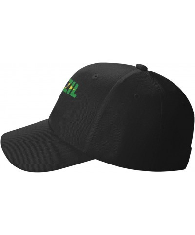 Brazil Flag Brazilian Text Word Art Classic Duckbill Caps for Stylish Sun Protection Black $11.94 Baseball Caps