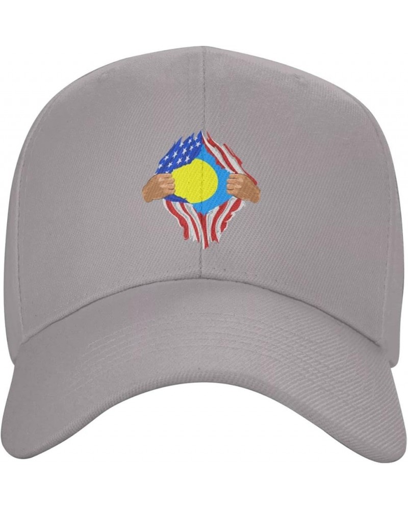 Hand Tear Flag of Palau Baseball Cap for Men Women Dad Hat Classic Adjustable Golf Hats Gray $12.96 Baseball Caps