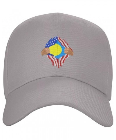 Hand Tear Flag of Palau Baseball Cap for Men Women Dad Hat Classic Adjustable Golf Hats Gray $12.96 Baseball Caps