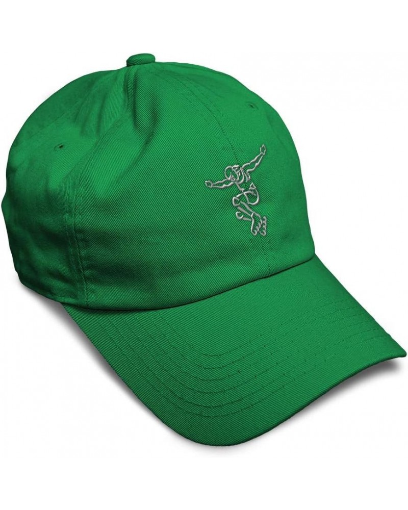 Soft Baseball Cap Sports Inline Skater Skating and Skiing Skate Twill Cotton Game Dad Hats for Men & Women Kelly Green Design...