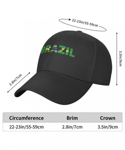 Brazil Flag Brazilian Text Word Art Classic Duckbill Caps for Stylish Sun Protection Black $11.94 Baseball Caps