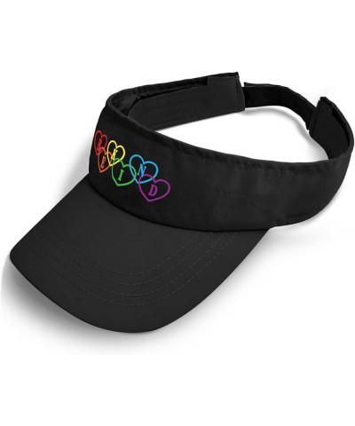 LGBT Be Kind Heart Hat Sun Visor Hats for Men Golf Hat Trendy Visors Allblack $9.02 Visors