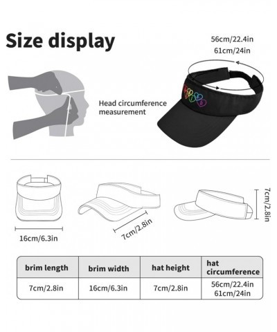 LGBT Be Kind Heart Hat Sun Visor Hats for Men Golf Hat Trendy Visors Allblack $9.02 Visors