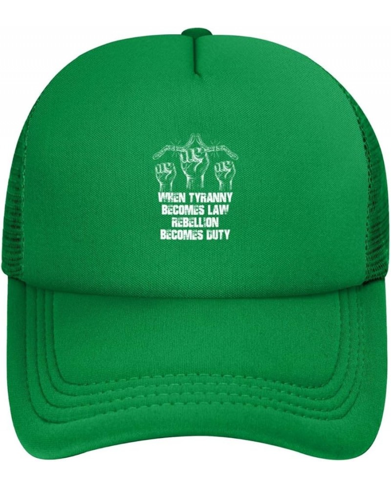 When Tyranny Becomes Law Rebellion Becomes Duty Design Baseball Cap for Men Women Mesh Trucker Hat Black Green $9.41 Baseball...