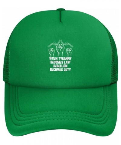 When Tyranny Becomes Law Rebellion Becomes Duty Design Baseball Cap for Men Women Mesh Trucker Hat Black Green $9.41 Baseball...