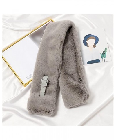 Imitation Fur Neck Gaiter with Buckle Cross Tie Fuzzy Scarf Cute Fleece Plush Scarf Neck Warmer for Girls Boys Cream Color $1...