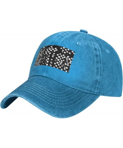 Black White dot Prints Adult Classic Denim hat : Comfortable, Light Unisex Suitable for Outdoor Sports Activity Blue $13.08 C...