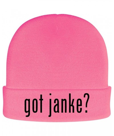 got Janke? - Soft Adult Beanie Cap Pink $15.88 Skullies & Beanies