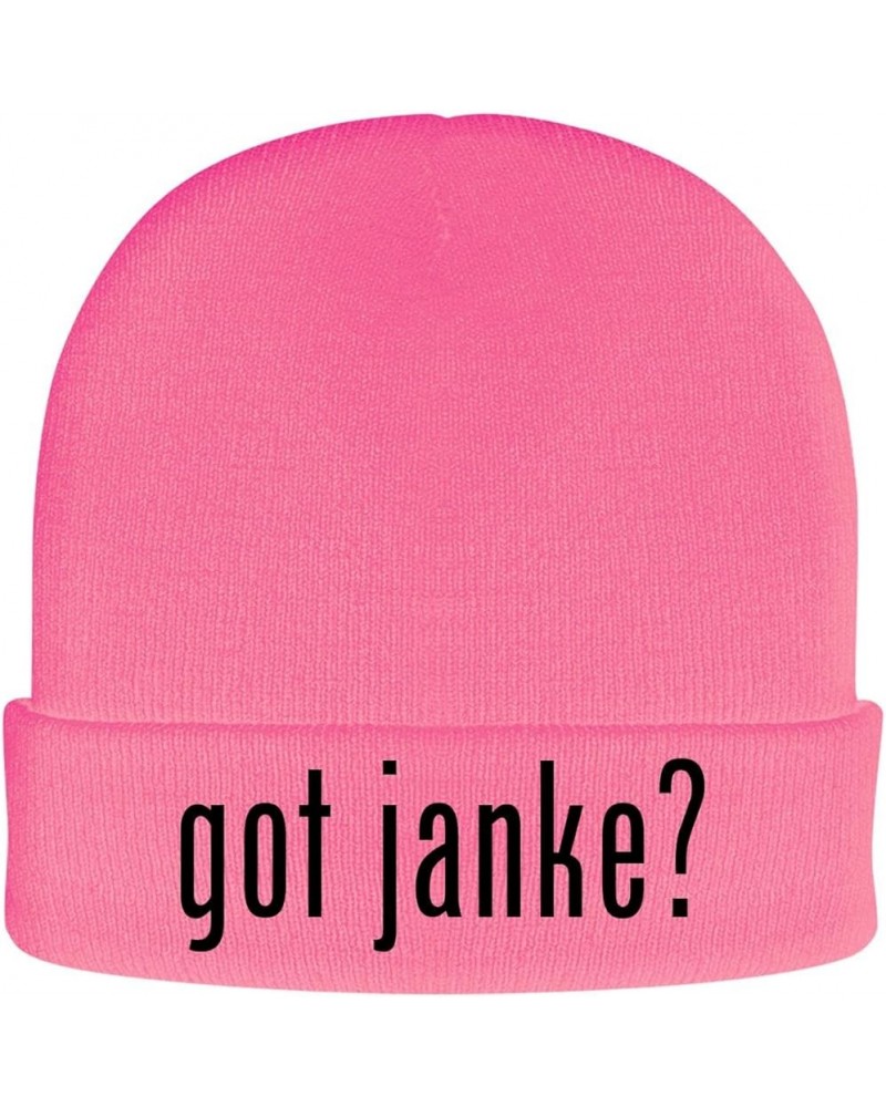 got Janke? - Soft Adult Beanie Cap Pink $15.88 Skullies & Beanies