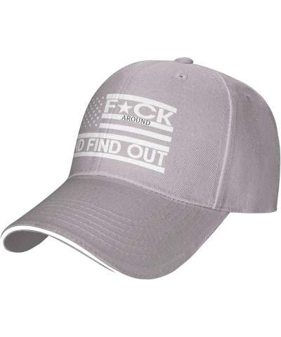 Fuck Around an find Out Women's Baseball Hat Original Dad Hat Adjustable Gray $11.61 Baseball Caps