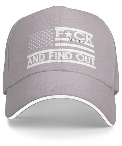 Fuck Around an find Out Women's Baseball Hat Original Dad Hat Adjustable Gray $11.61 Baseball Caps