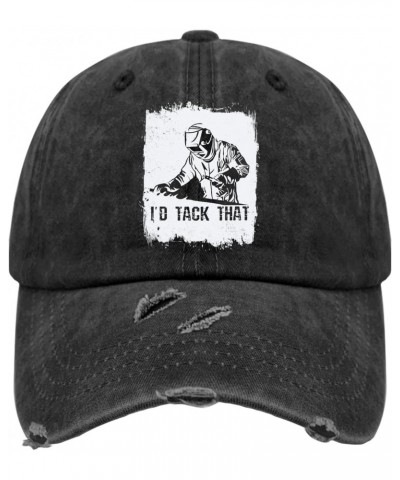 I D Tack That Hat for Men Washed Distressed Baseball Cap Fashion Washed Workout Hat Quick Dry $9.44 Baseball Caps