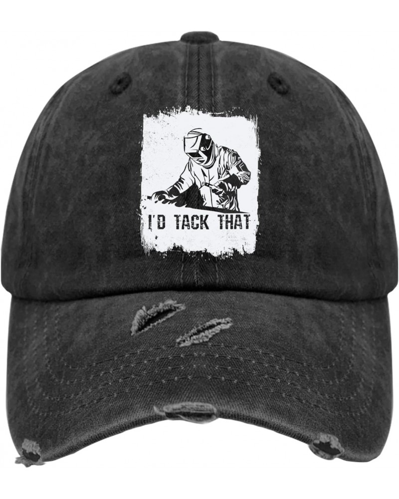 I D Tack That Hat for Men Washed Distressed Baseball Cap Fashion Washed Workout Hat Quick Dry $9.44 Baseball Caps