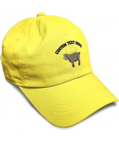 Soft Baseball Cap Pygmy Goat Embroidery Farm and Domesticated Animals Twill Cotton Dad Hats for Men & Women Yellow Personaliz...