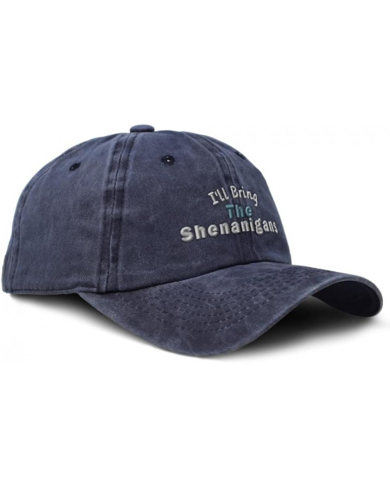 Soft Washed Baseball Cap I'll Bring The Shenanigans Cotton Dad Hats for Men & Women Navy $14.27 Baseball Caps