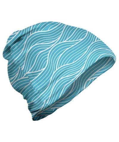 Unisex Beanie, Bicolored Curved Sea Lines, Hiking Outdoors $14.26 Skullies & Beanies