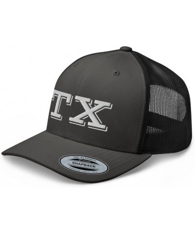 TX Texas State Trucker Hat Curved Bill Mid Crown Adjustable Cap Charcoal/ Black $16.83 Baseball Caps