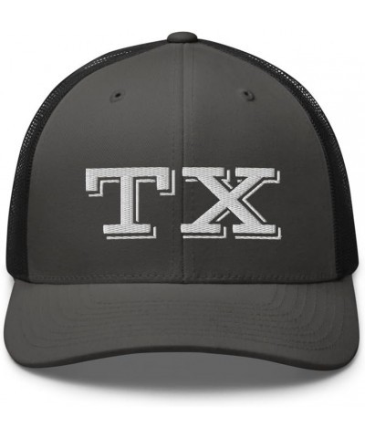 TX Texas State Trucker Hat Curved Bill Mid Crown Adjustable Cap Charcoal/ Black $16.83 Baseball Caps