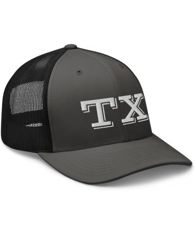 TX Texas State Trucker Hat Curved Bill Mid Crown Adjustable Cap Charcoal/ Black $16.83 Baseball Caps