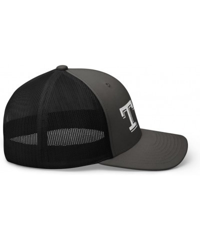 TX Texas State Trucker Hat Curved Bill Mid Crown Adjustable Cap Charcoal/ Black $16.83 Baseball Caps