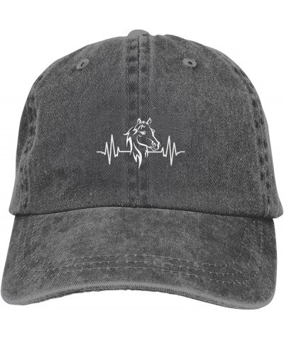 Horse Heartbeat Unisex Classic Vintage Baseball Cap Mens Womens Trucker Hats Deep Heather $10.56 Baseball Caps