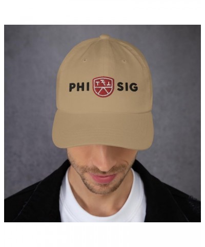 Phi Sigma Kappa Fraternity Classic Dad Hat - Premium Chino Cotton Twill Cap Khaki Phi Sigma Kappa 3 $19.59 Baseball Caps