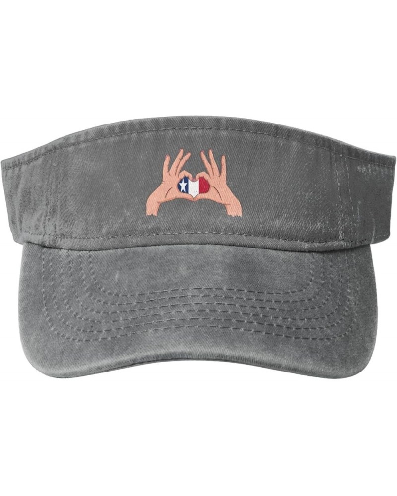 Holding A Heart Texas Dodson Flag Sun Hat Sun Visor Hats for Women Men Baseball Cap Golf Hats Gray $12.55 Visors