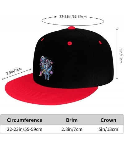 Dinosaurs on The Moon Snapback Hat for Men Women Baseball Cap Trucker Flat Bill Hats Dad Caps Red $12.36 Baseball Caps