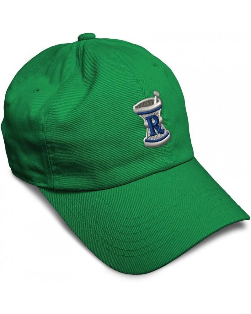 Custom Soft Baseball Cap Rx Pharmacy Embroidery Symbols Rx Twill Cotton Dad Hats for Men & Women Kelly Green Design Only $15....