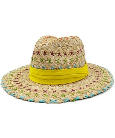 Outdoor Hand-Woven Paper Straw Hat French Elegant Flat Edge Concave and Convex Top Summer Sun Hat Beach Hat 6 $19.59 Sun Hats