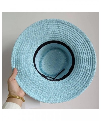 Outdoor Hand-Woven Paper Straw Hat French Elegant Flat Edge Concave and Convex Top Summer Sun Hat Beach Hat 6 $19.59 Sun Hats