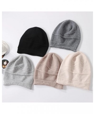 Cashmere Beanies for Women Winter Warm Hat Bonnets Knitted Skullies Hats Caps Beige $28.77 Skullies & Beanies