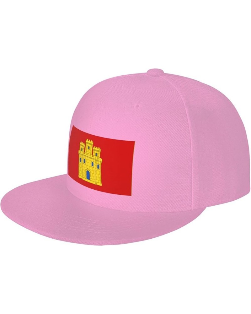 Banner of Castile (Modern Design Variant) Baseball Cap for Men Women Snapback Hat Trucker Flat Bill Caps Sun Hat Pink $13.97 ...