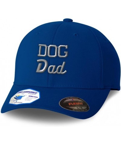 Custom Flexfit Hats for Men & Women Dog Dad Embroidery Dogs Polyester Dad Hat Baseball Cap Royal Blue Design Only $17.50 Base...