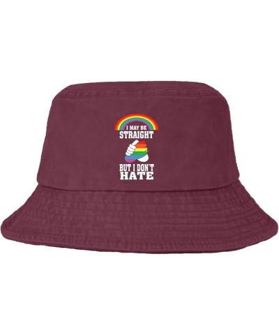 I'm Straight But I Dont Hate Bucket Hats Bucket Hat Funny Womens Hats Beach Accessories for Travel Must Haves Deep Rose $11.8...