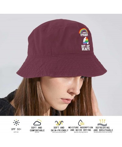 I'm Straight But I Dont Hate Bucket Hats Bucket Hat Funny Womens Hats Beach Accessories for Travel Must Haves Deep Rose $11.8...