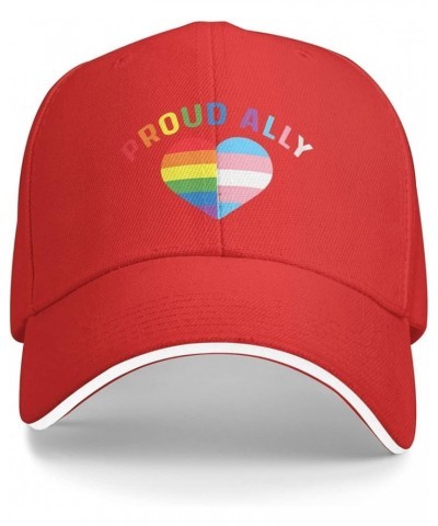 Pride Month LGBTQ Gay Pride Ally Hat Baseball Cap Sports Casquette Adjustable Dad Trucker Hat Red $10.43 Baseball Caps