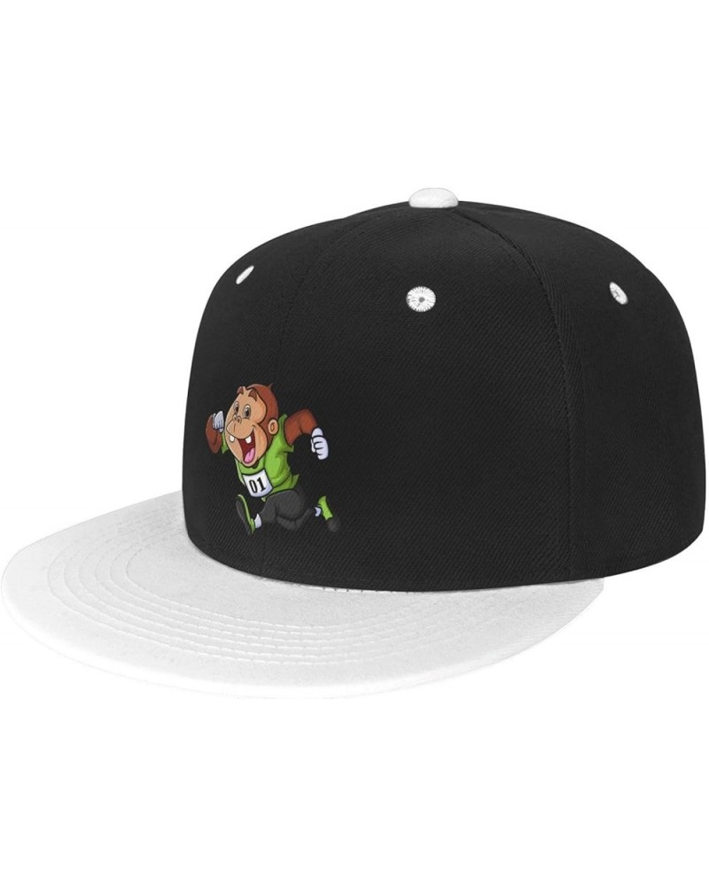 Handsome Monkey Baseball Cap for Men Women Snapback Hat Adjustable Flat Bill Hats White $13.60 Baseball Caps