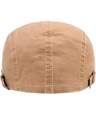 Unisex Distressed Newsboy Hat Vintage Beret Flat Ivy Cabbie Cap Buttons Khaki $12.05 Newsboy Caps