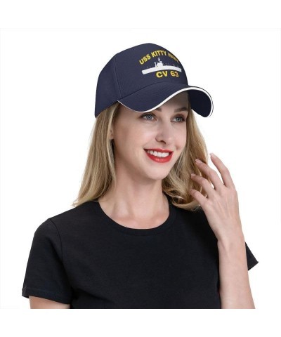 USS Kitty Hawk CV 63 Unisex Cap Sandwich Baseball Cap Classic Trucker Cap Adjustable Casquette Dad Hat Navy Blue $10.31 Baseb...