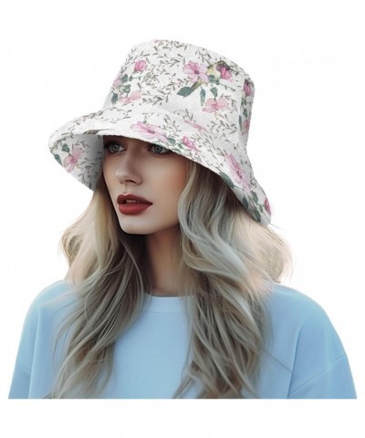 Hibiscus Hummingbirds Bucket Hat for Women Men Packable Bucket Hat Unisex Fishing Cap for Outdoor Travel Fall Winter Multicol...