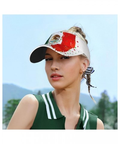 Cute Flag Hat Women Men Adjustable Flag Visor Hat Summer Fashion Sport Sun Cap Beach Flag Hat Mexico Flag 003 $12.36 Visors