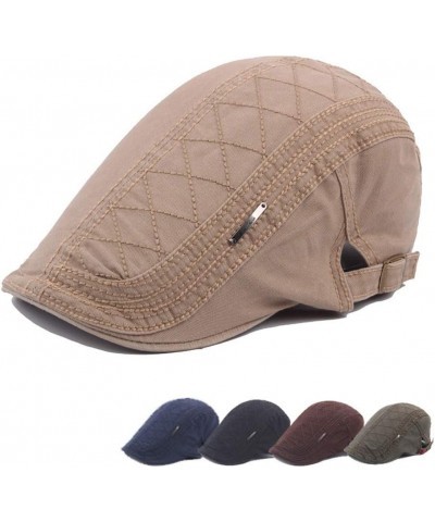 Newsboy Hats for Men Simple Beret Cap Cotton Flat Cap Men's Women's Breathable Style Retro Beret Outdoor Visor Cap (Color : L...