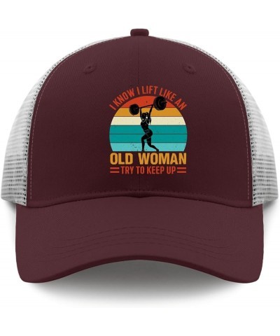 I Know I Lift Like an Old Woman Try to Keep Up Baseball Cap Running Hats for Women Apricot Mens Beach Hat Gifts for Chestnut ...