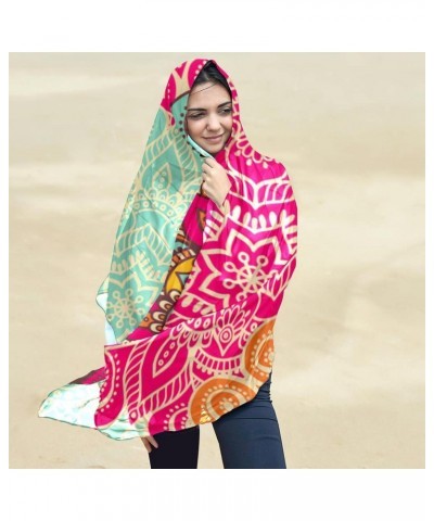 Scarf for Women Lightweight Spring Fall Winter Scarves Shawl Wraps Colorful Boho Flower Pattern $12.21 Scarves